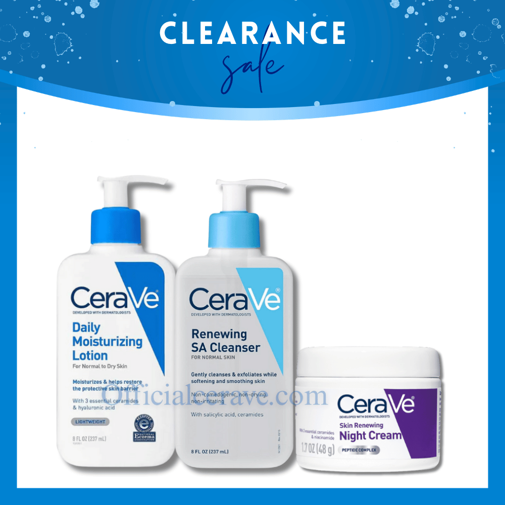 (Clearance Special Sale) CeraVe Moisturizer & Renewing SA Cleanser