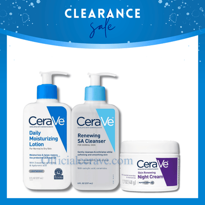 (Clearance Special Sale) CeraVe Moisturizer & Renewing SA Cleanser