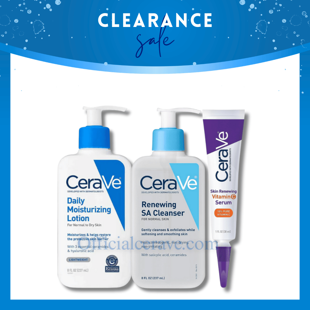 (Clearance Special Sale) CeraVe Moisturizer & Renewing SA Cleanser
