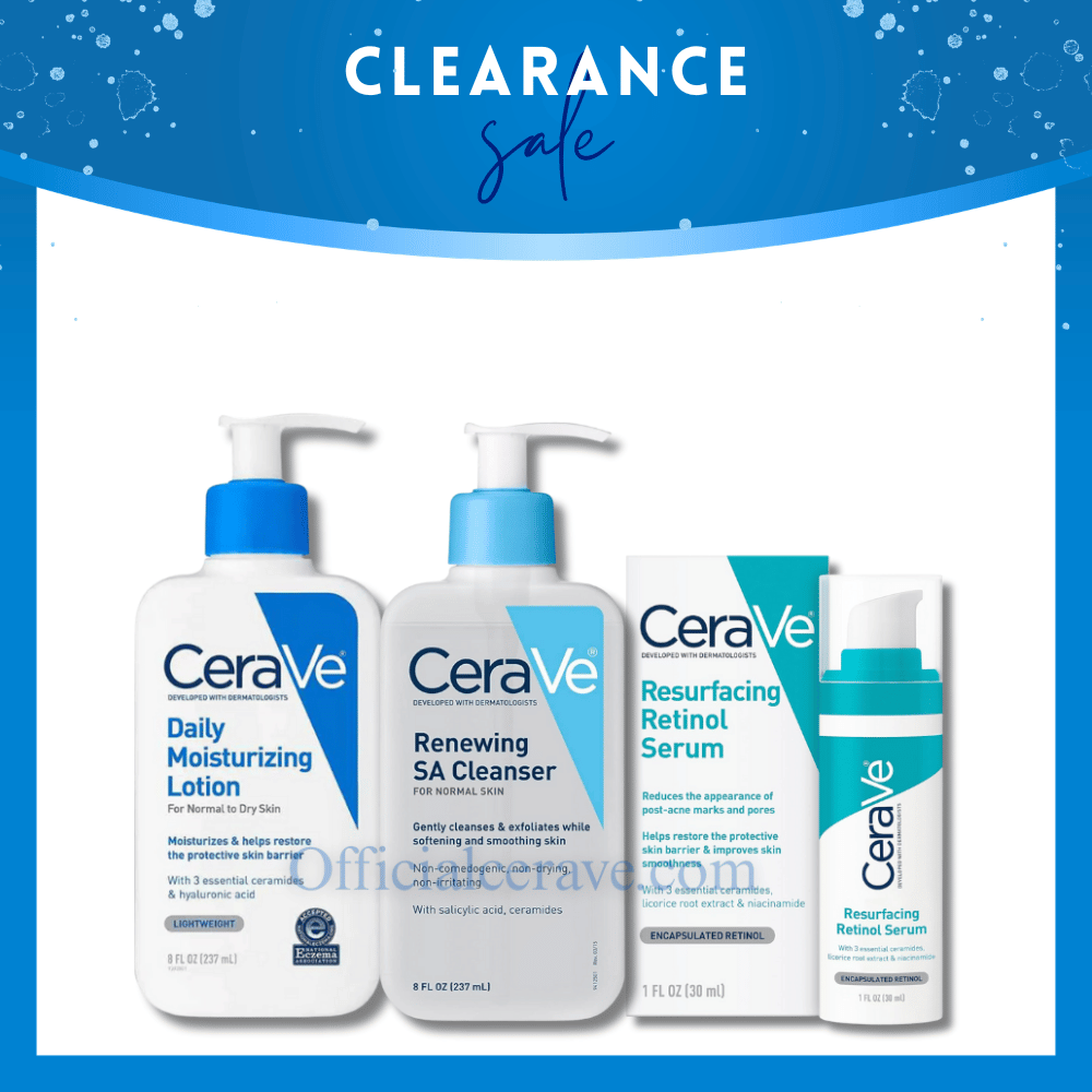 (Clearance Special Sale) CeraVe Moisturizer & Renewing SA Cleanser